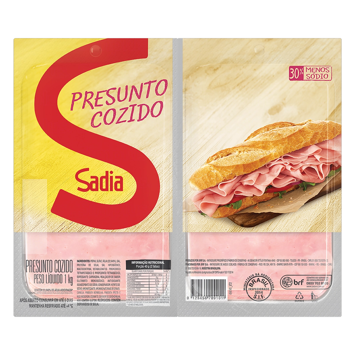 Presunto Cozido Fatiado Sadia 1kg