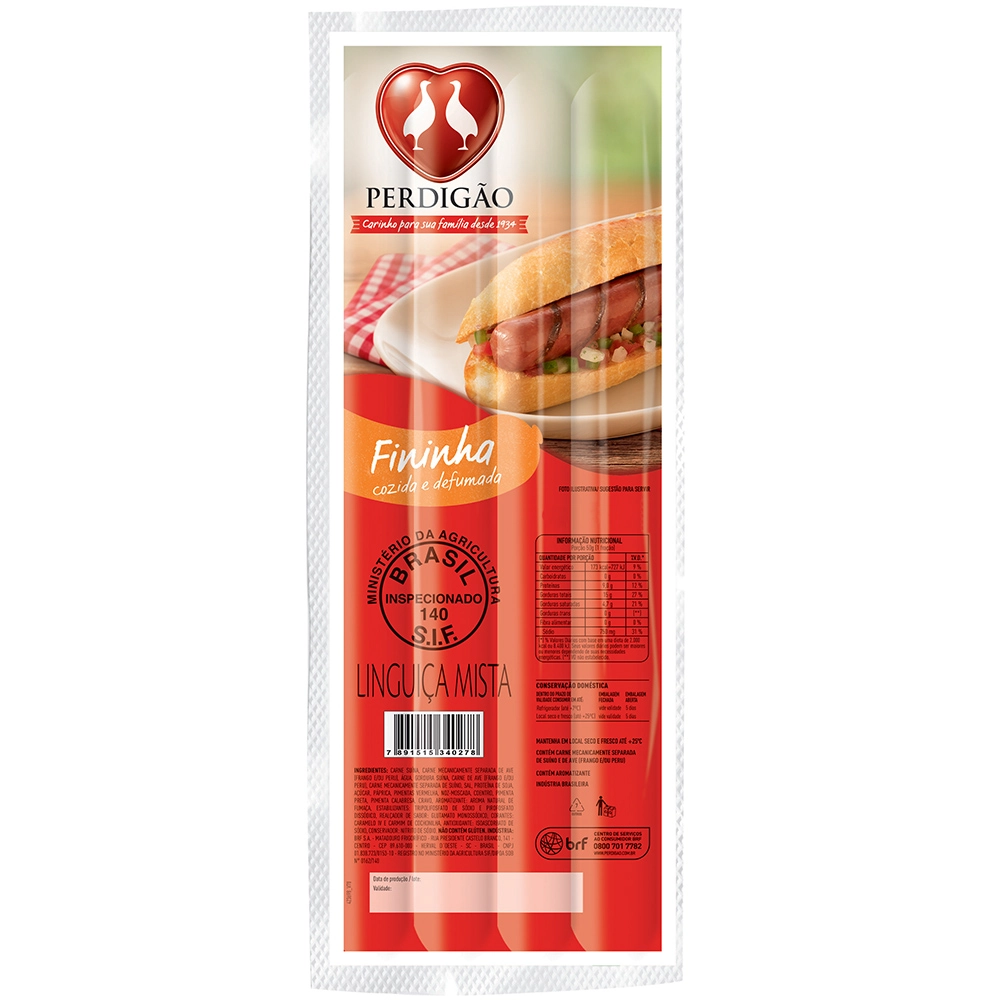 Linguiça Mista Defumada Fininha Perdigão 240g