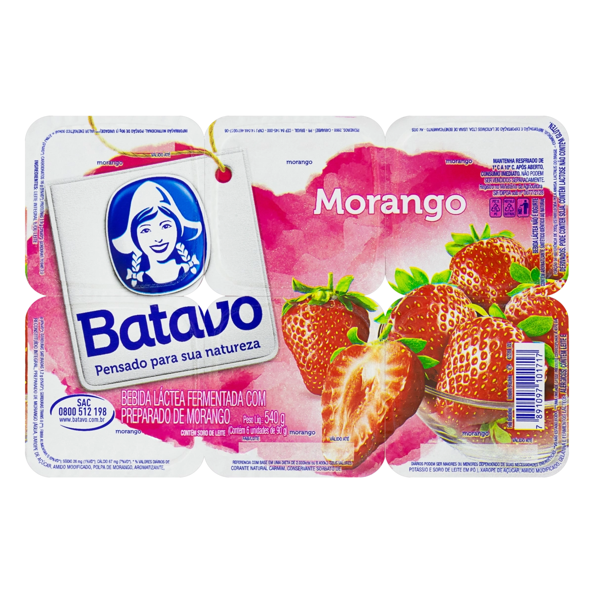 Iogurte Polpa Morango Batavo 6/1