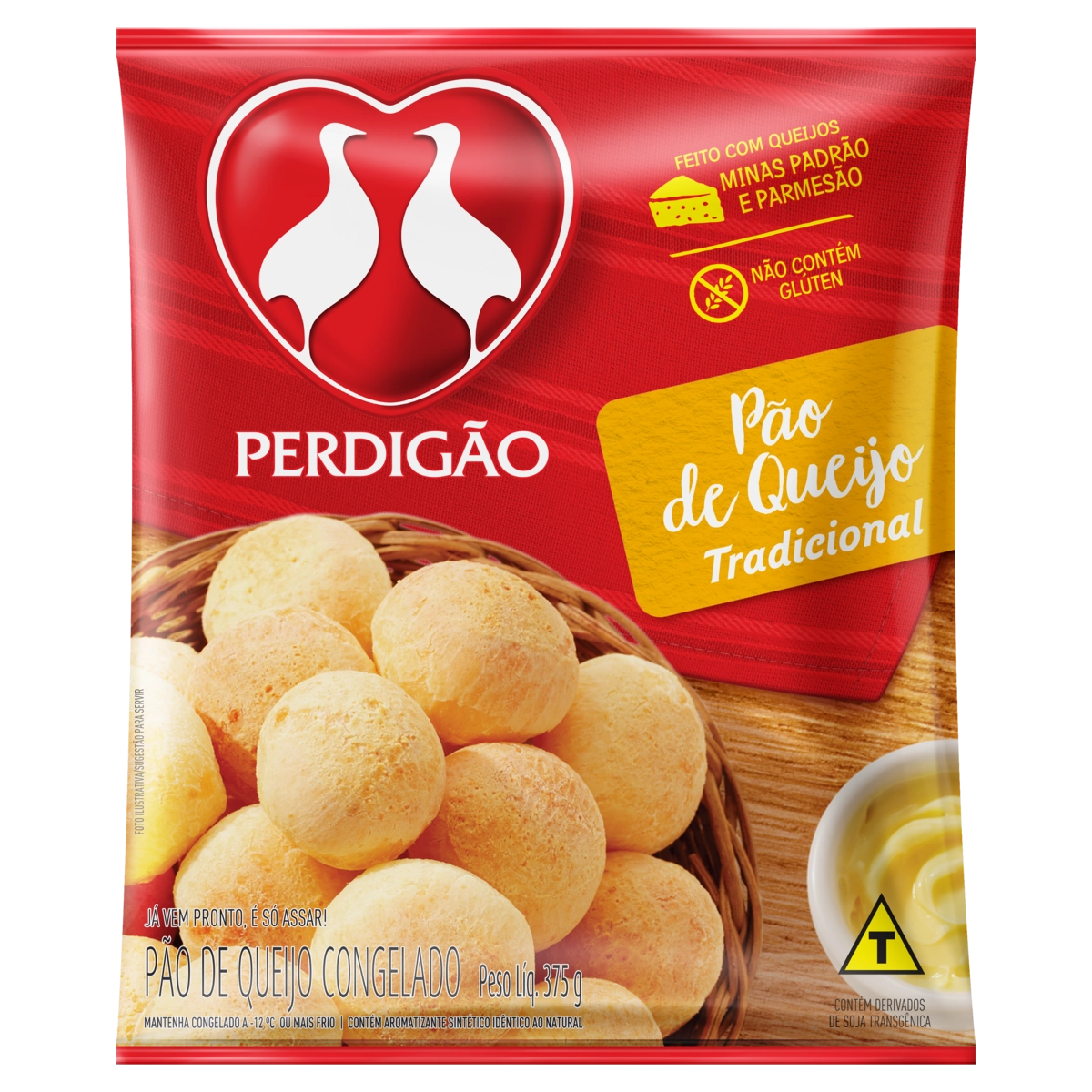 Pão De Queijo Congelado Tradicional Perdigão Pacote 375g