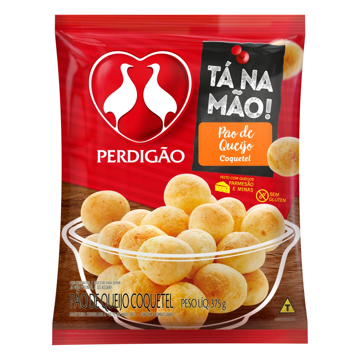 Pão De Queijo Congelado Coquetel Perdigão Pacote 375g