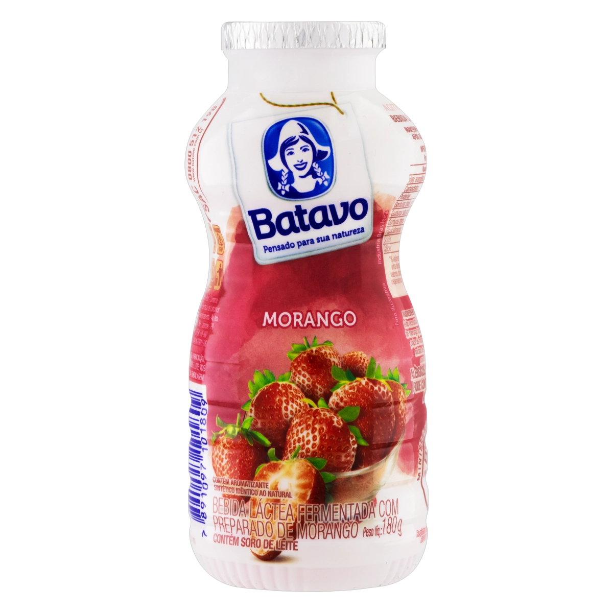Bebida Láctea Fermentada Morango Batavo Frasco 180g