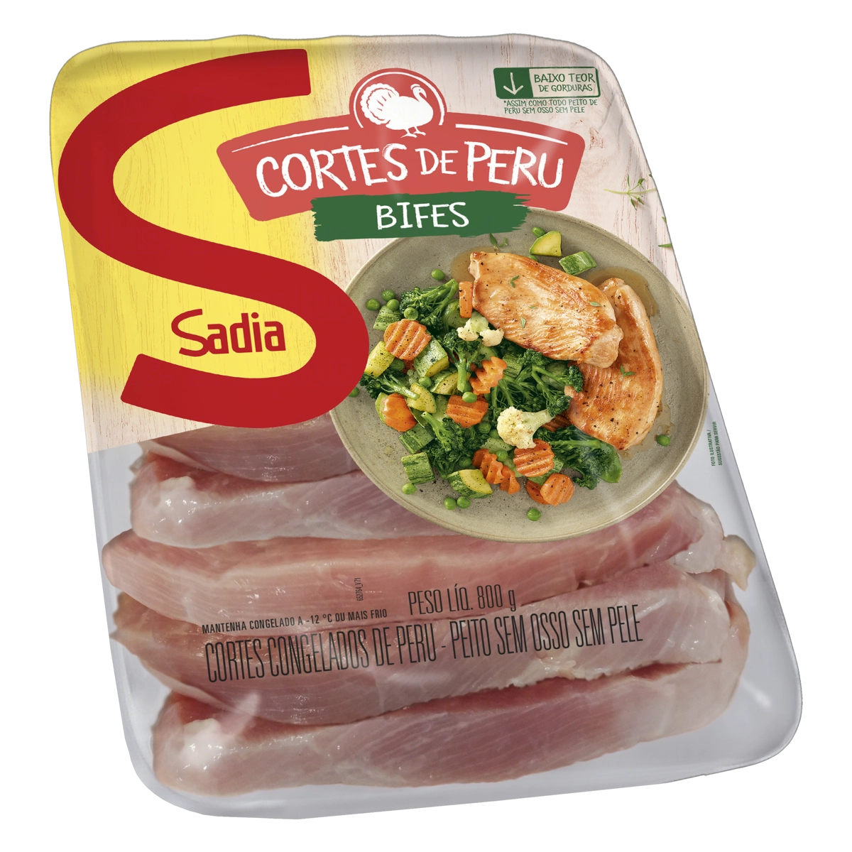 Peito De Peru Congelado Em Bifes Sem Pele Sem Osso Sadia 800g