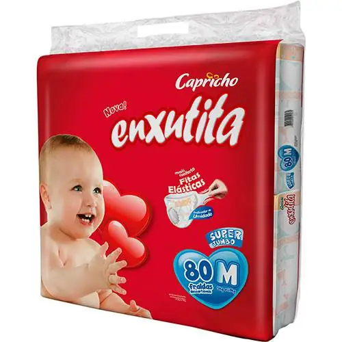 Fraldas Descartaveis Enxutita Classic Super Tamanho M 80 Unidades Capricho