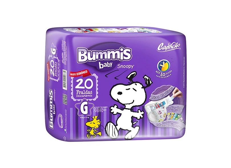 Fralda Descartavel Capricho Snoopy M Com 20 Unidades