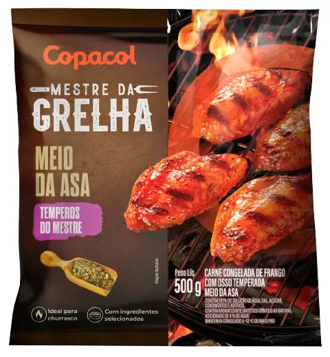 Meio Da Asa Copacol Mestre Da Grelha 500gr Temperado