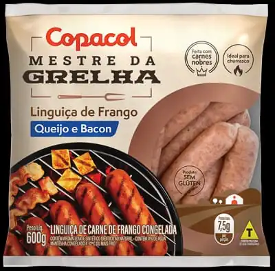 Linguica De Frango Copacol 500gr Mestre Da Grelha Queijo E Bacon