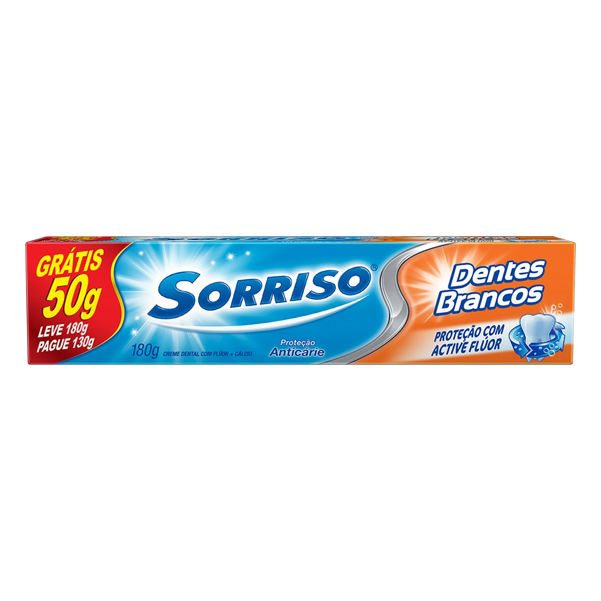 Creme Dental Sorriso Dentes Brancos Caixa Leve 180g Pague 130g