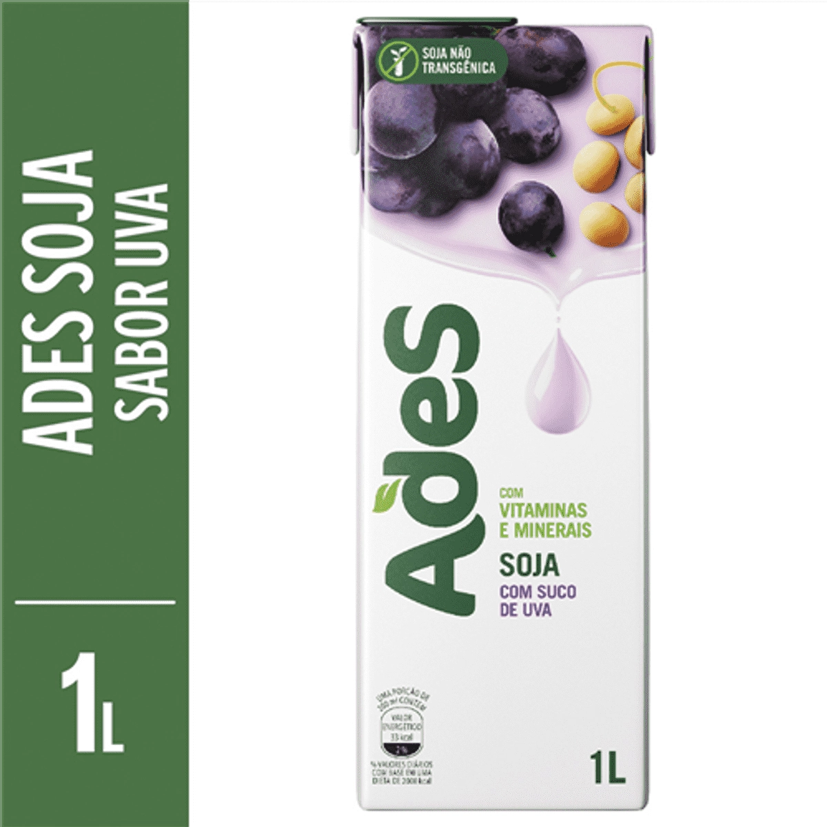 Bebida à Base De Soja Uva Ades Caixa 1l