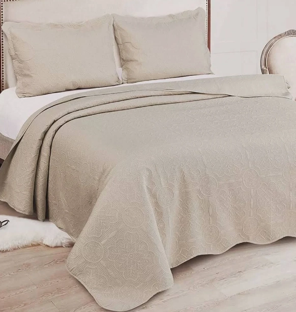 Cobreleito Casal Marrocos Bege Bege.uni