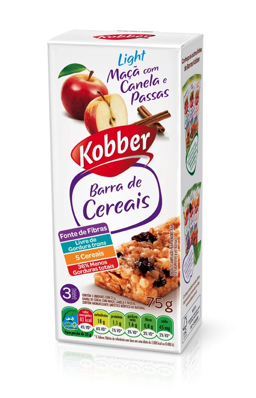 Barra Cereal Kobber C/3 Light Maca/canela/passas
