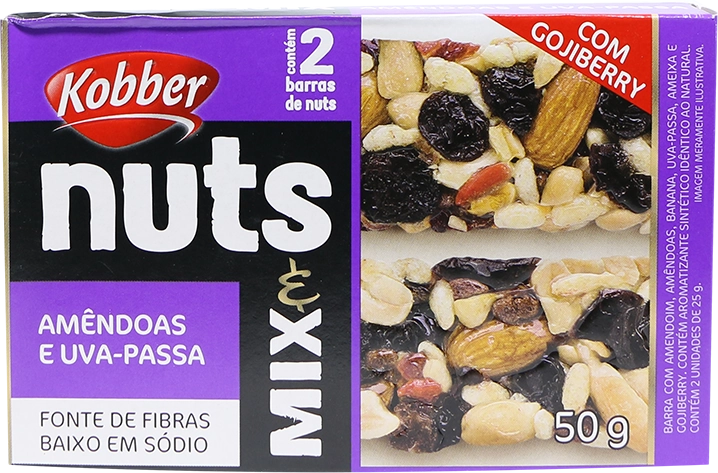 Barra Nuts Kobber 25g Amendoas E Uva Passas