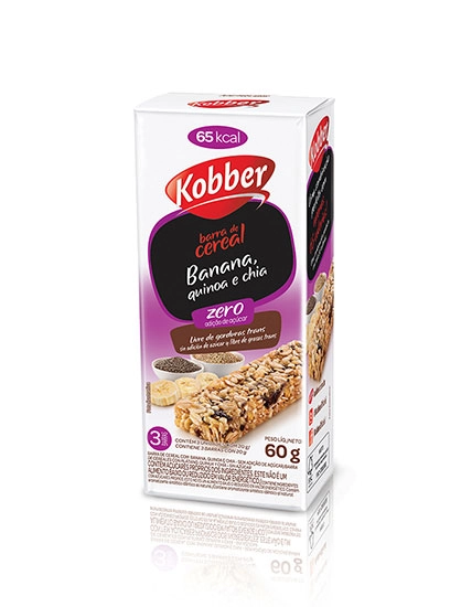 Cereal Barra Kobber Zero C/3 Ban/quinoa/chia