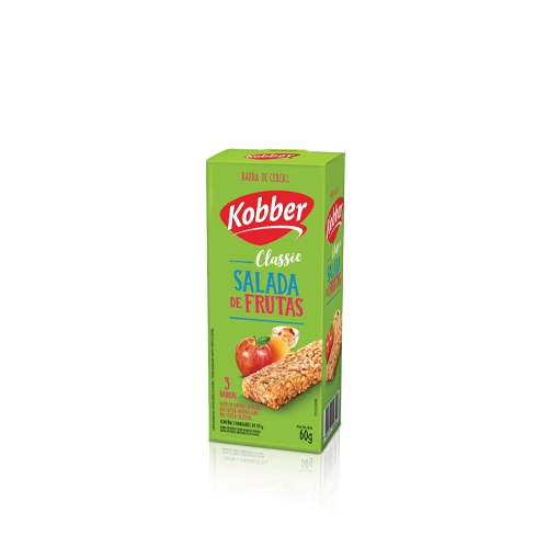 Pack Barra De Cereal Salada De Frutas Kobber Classic Caixa 60g 3 Unidades