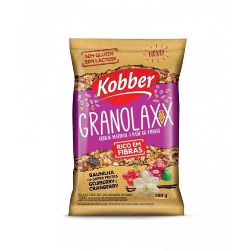 Granola Baunilha Com Super Frutas Goji Berry E Cranberry Kobber Granolaxx Pacote 200g