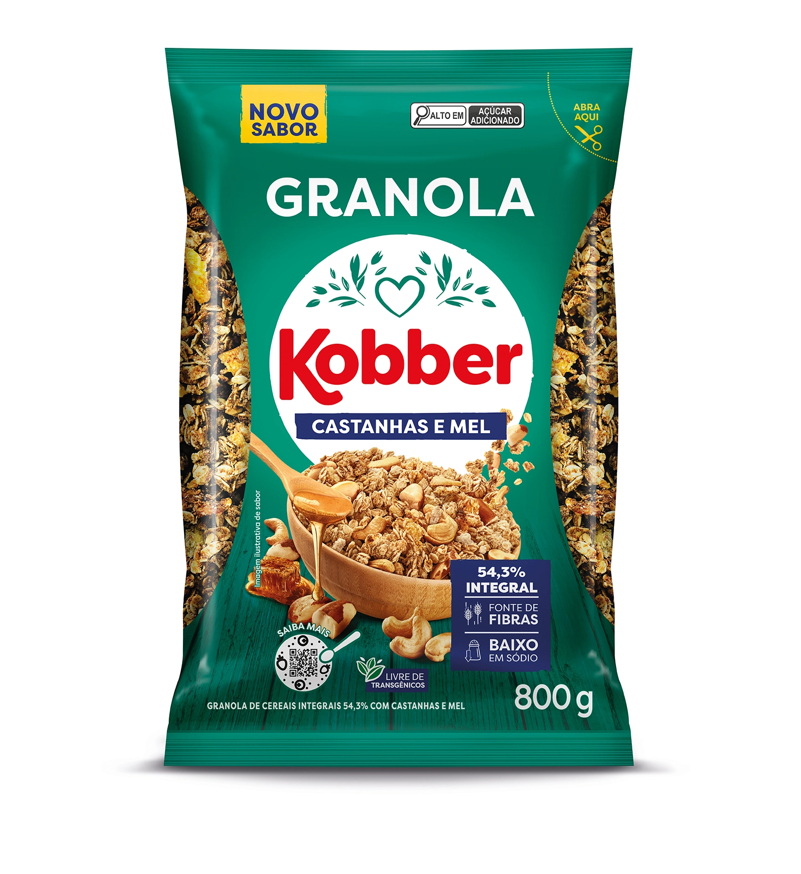 Granola Kober 800g Castanhas E Mel