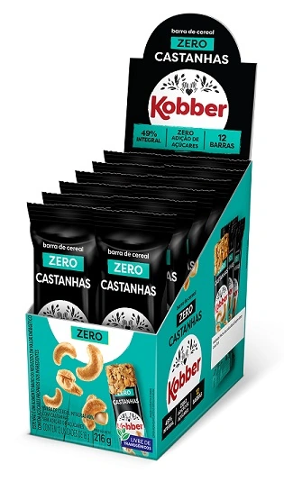 Barra Cereal Kobber 54g Castanha Zero