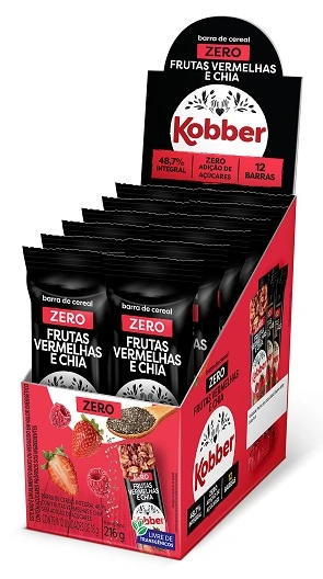 Barra Cereal Kobber Zero Frutas Vermelhas 60g