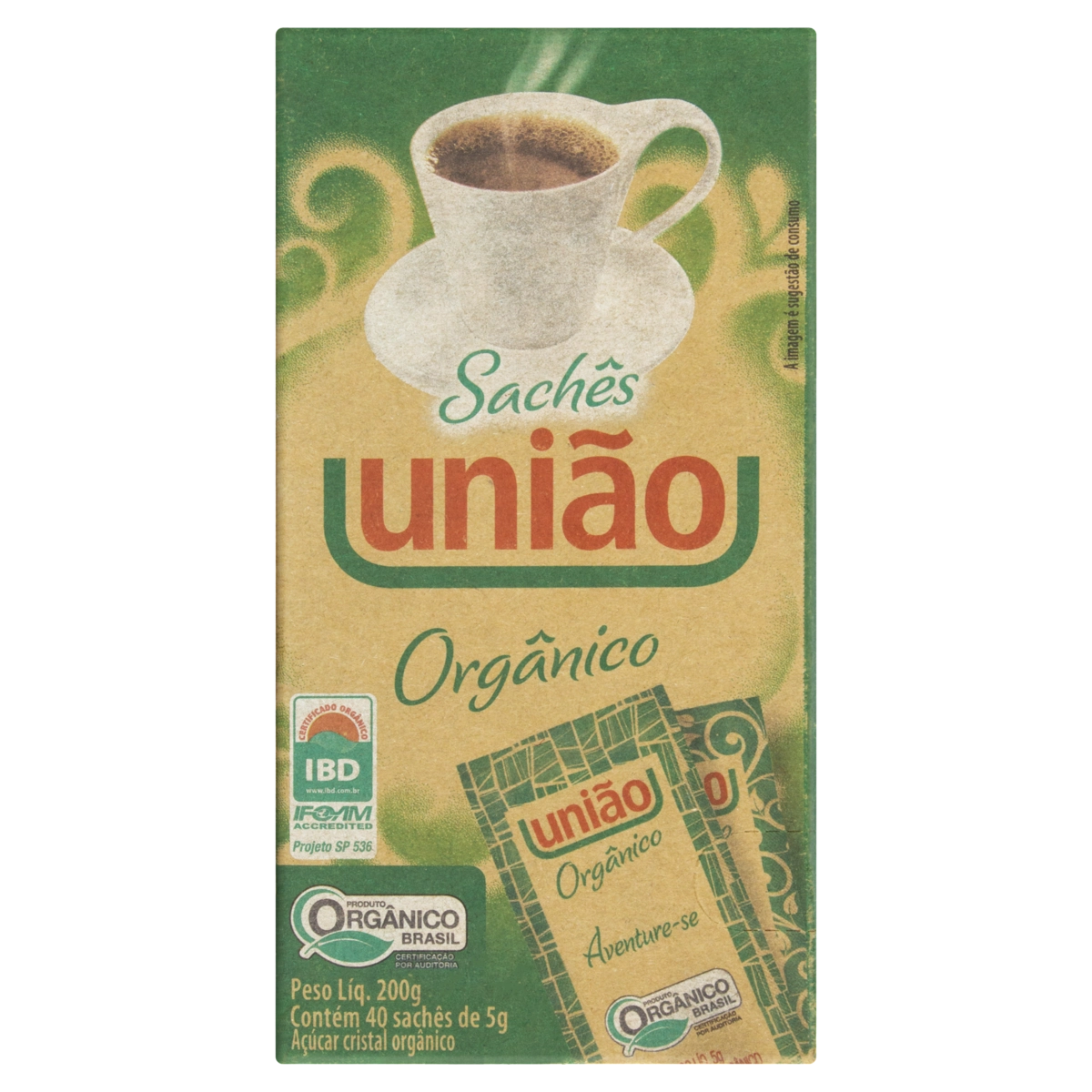 Açúcar Orgânico Em Sache União 200g