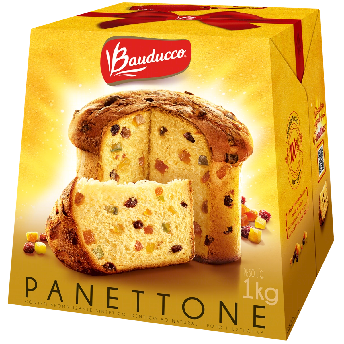 Panettone Com Frutas Cristalizadas E Uvas Passas Bauducco Caixa 1kg
