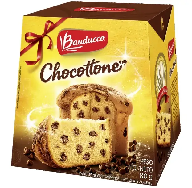 Panettone Com Gotas De Chocolate Bauducco Chocottone Caixa 80g
