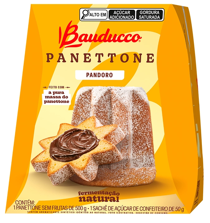 Kit Panettone Pandoro 500g Sachê De Açúcar De Confeiteiro 50g Bauducco