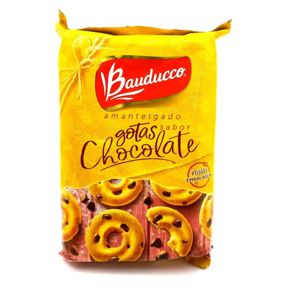Biscoito Amanteigado Com Gotas De Chocolate Bauducco Pacote 335g Embalagem Econômica