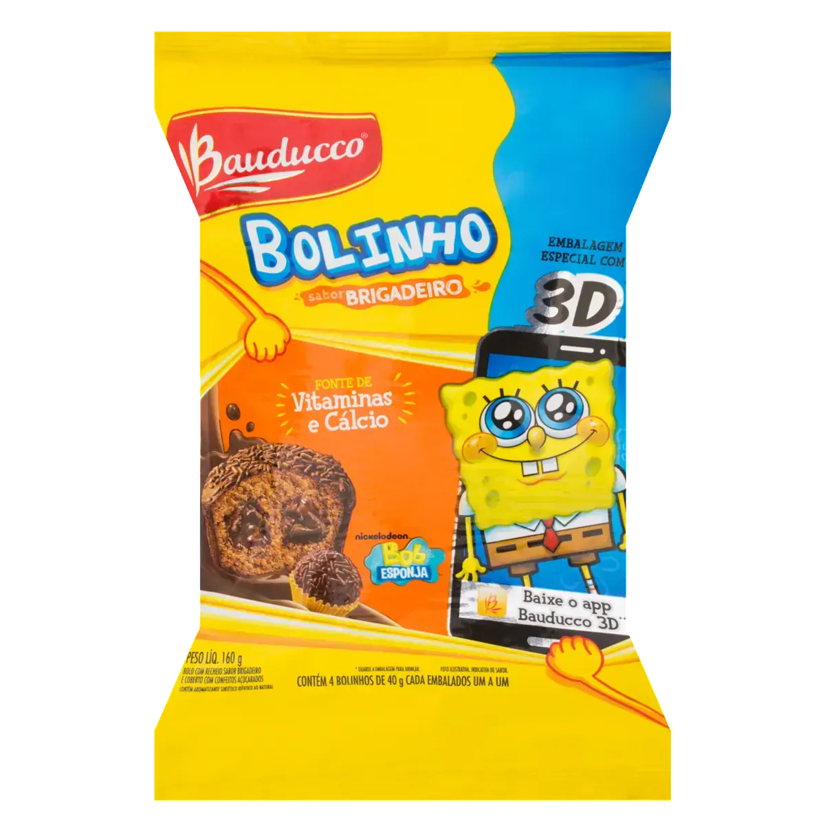 Bolinho Brigadeiro E Cobertura Com Confeitos Açucarados Bauducco Pacote 160g