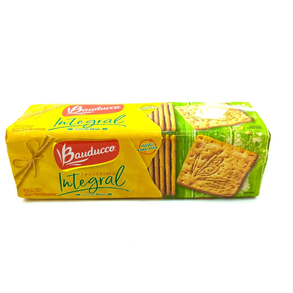 Biscoito Cream Cracker Integral Bauducco Levíssimo Pacote 200g