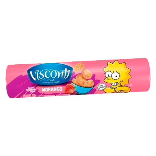 Biscoito Recheio Morango Visconti Pacote 125g