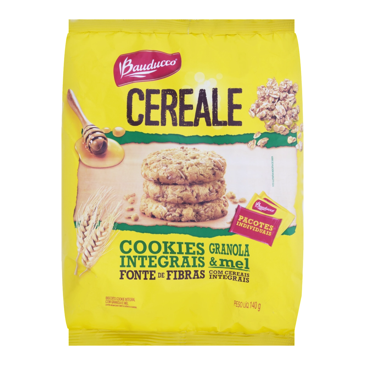 Biscoito Cookie Integral Granola Mel Bauducco Cereale Pacote 140g
