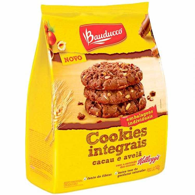 Biscoito Cookie Integral Cacau E Avelã Bauducco Cereale Pacote 140g