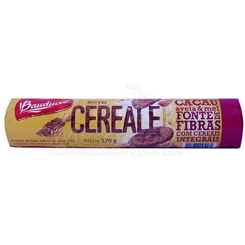 Biscoito Integral Cacau, Aveia E Mel Bauducco Cereale Pacote 170g
