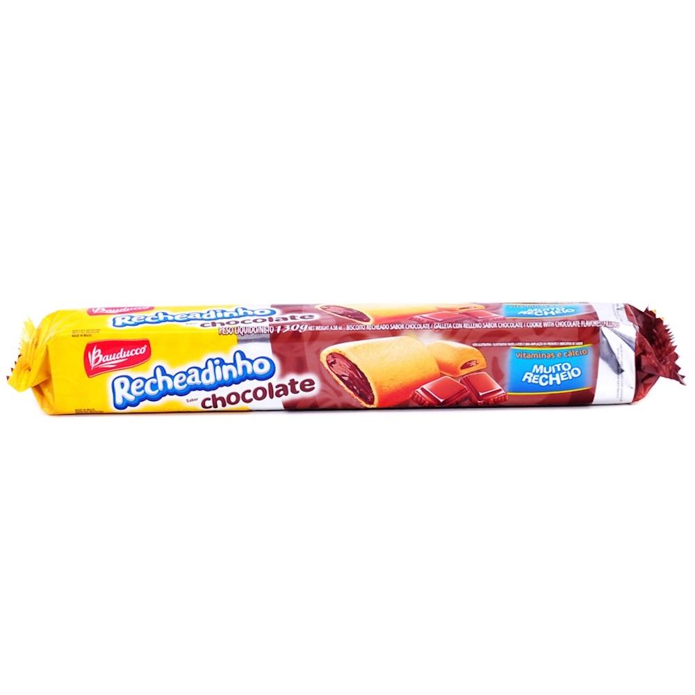Biscoito Recheio Chocolate Bauducco Recheadinho Pacote 104g