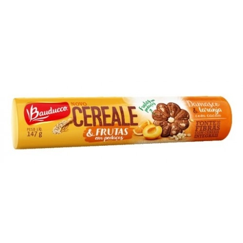 Biscoito Integral Laranja E Damasco Bauducco Cereale Pacote 147g