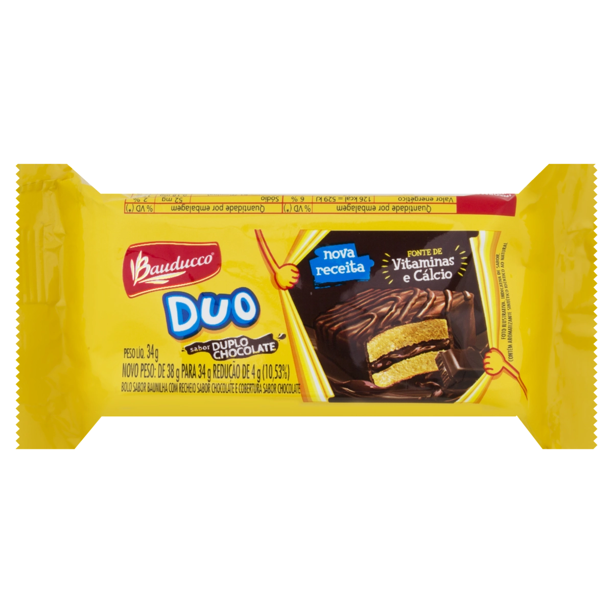 Bolo Duplo Chocolate Bauducco Duo Pacote 34g