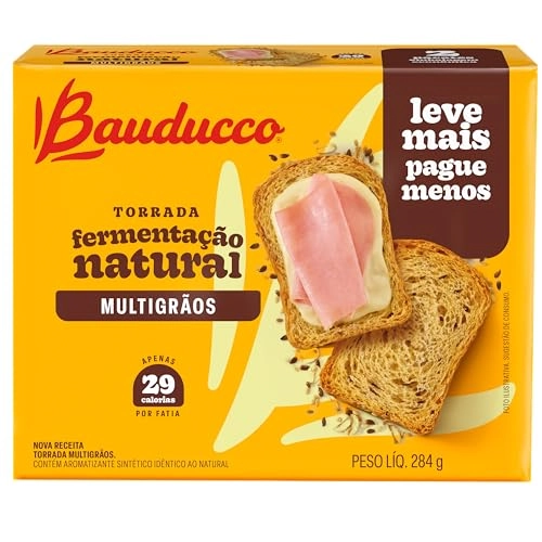 Torrada Multigrãos Bauducco Pacote 284g 2 Unidades Embalagem Econômica Leve Mais Pague Menos