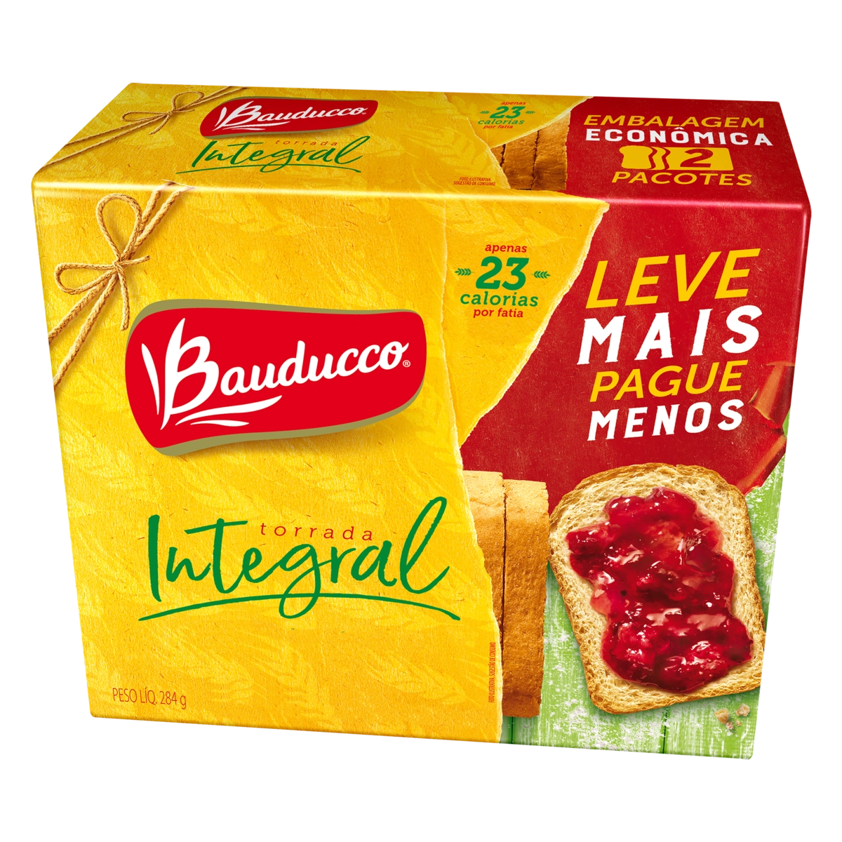 Torrada Integral Bauducco Pacote 284g 2 Unidades Embalagem Econômica Leve Mais Pague Menos