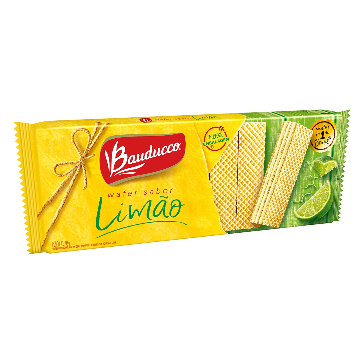 Biscoito Wafer Recheio Limão Bauducco Pacote 78g