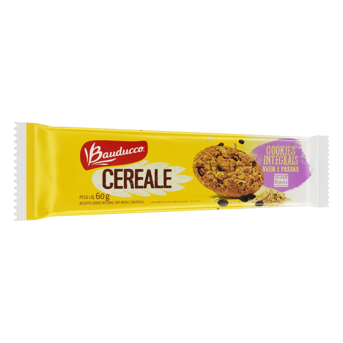 Biscoito Cookie Integral Aveia E Passas Bauducco Cereale Pacote 60g