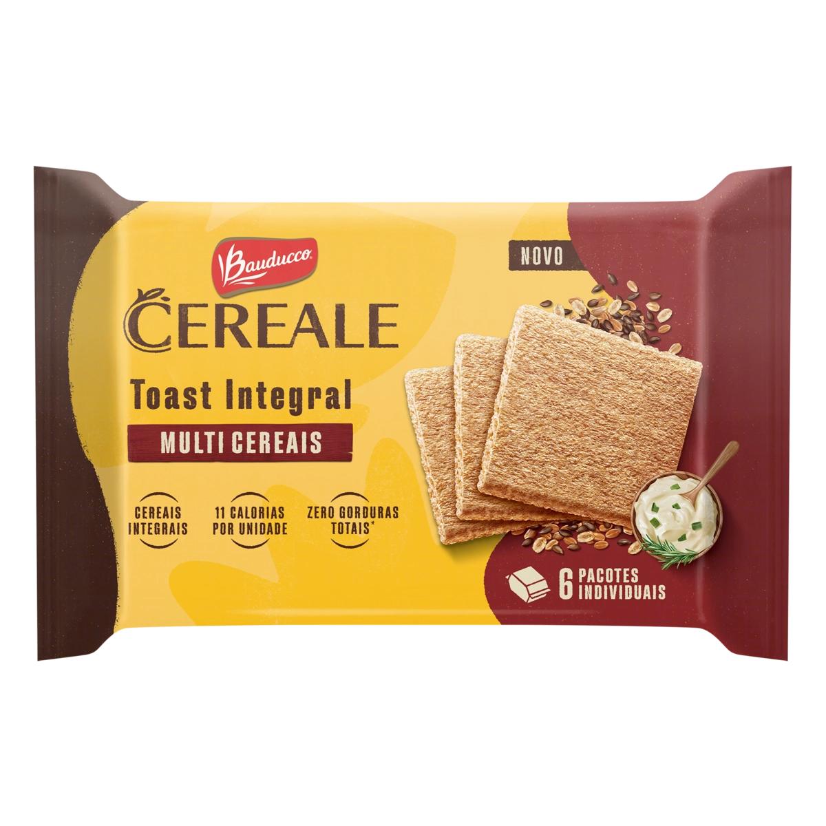 Torrada Multicereais Integral Bauducco Toast Pacote 128g 6 Unidades