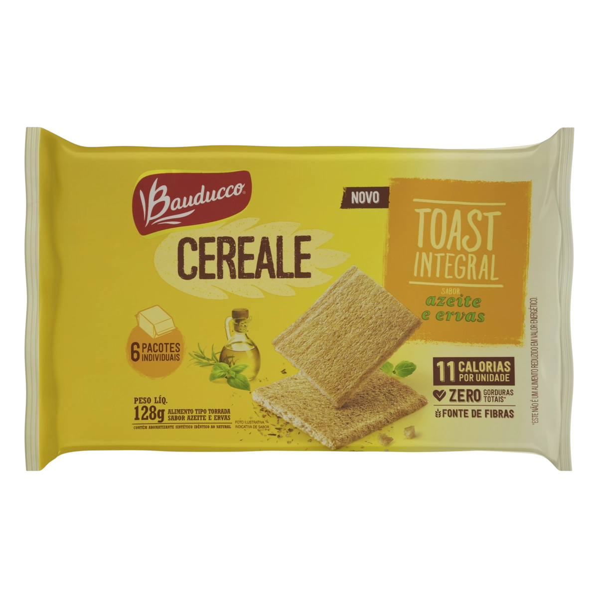 Torrada Integral Azeite E Ervas Bauducco Cereale Pacote 128g 6 Unidades
