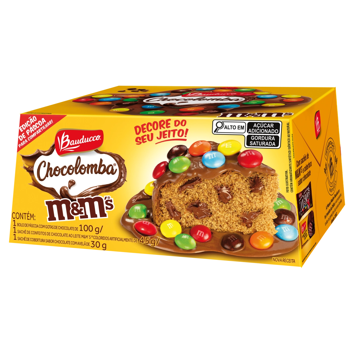 Kit Bolo De Páscoa Com Gotas De Chocolate 100g Sachê De Cobertura Chocolate Com Avelã 30g Bauducco C