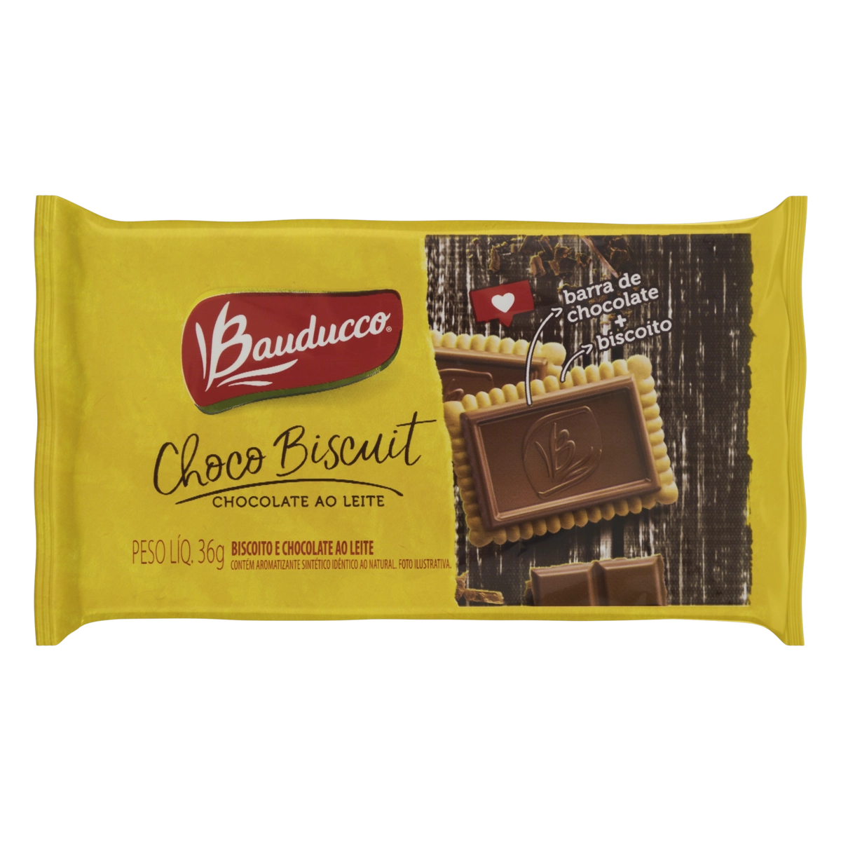 Biscoito Chocolate Ao Leite Bauducco Choco Biscuit Pacote 36g