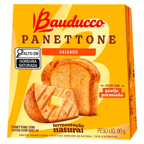 Panettone Salgado Com Gotas Com Queijo Bauducco Caixa 80g
