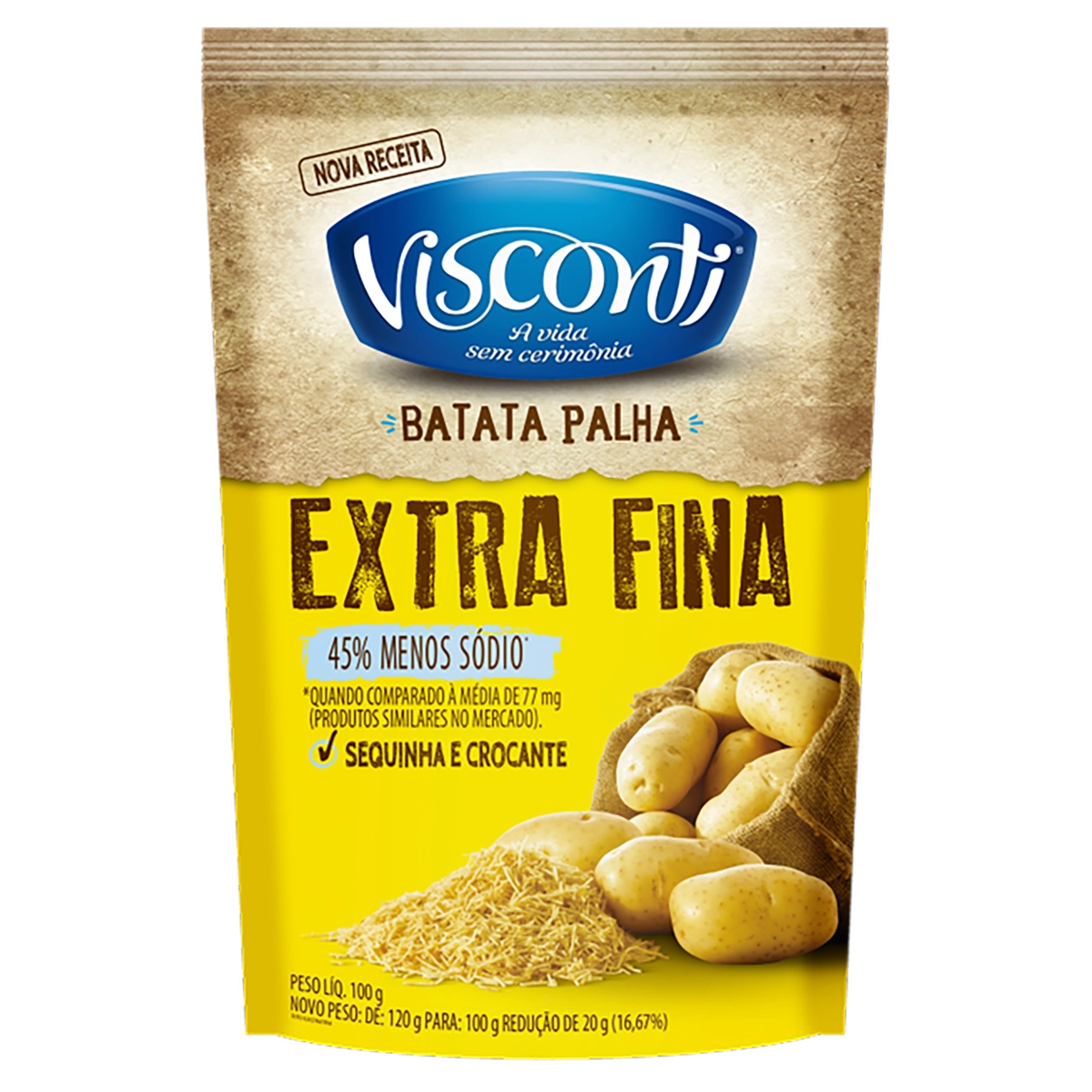 Batata Palha Extrafina Visconti Sachê 100g
