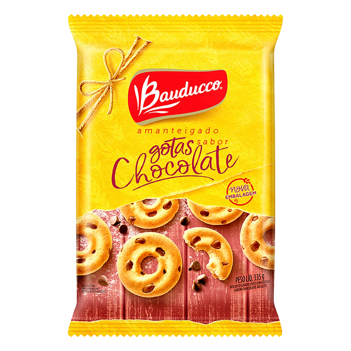 Biscoito Leite Com Gotas De Chocolate Bauducco Pacote 335g