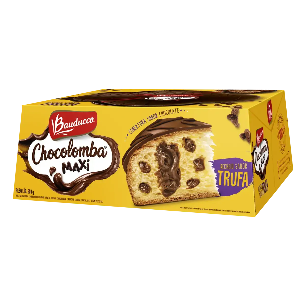 Bolo De Páscoa Com Gotas De Chocolate Recheio Trufa Cobertura Chocolate Bauducco Chocolomba Caixa 50