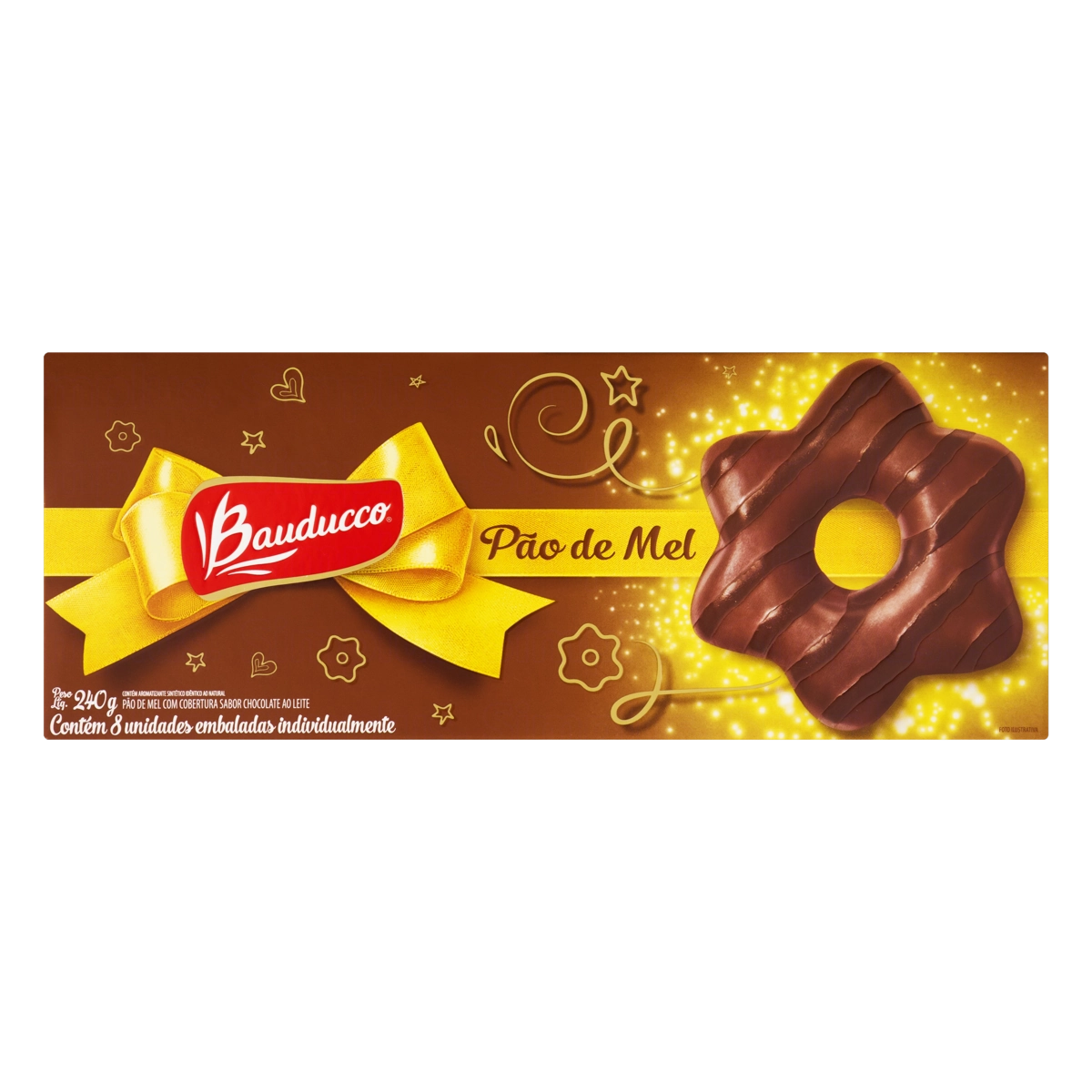 Pão De Mel Cobertura Chocolate Ao Leite Bauducco Caixa 180g