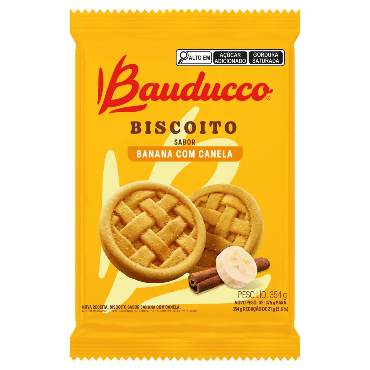 Biscoito Banana Com Canela Bauducco Pacote 354g
